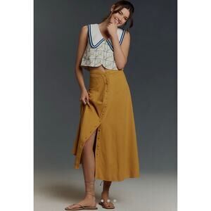 NWT Anthro High Waisted Button Front Maxi - Size 14 MSRP $128